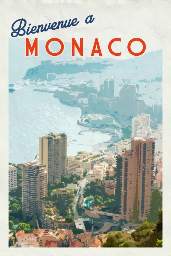 Bienvenue a Monaco poster  Print
